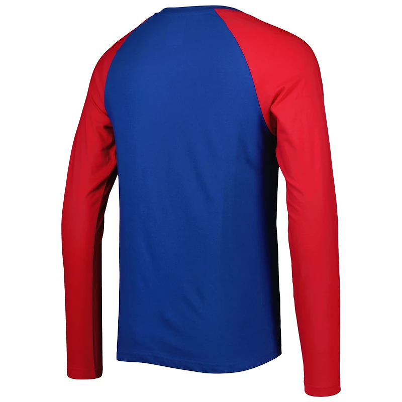 T-shirt à manches longues raglan New York Giants Throwback Royal Era pour homme