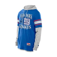 T-shirt à capuche manches longues et superpositions New Era Royal York Giants pour homme