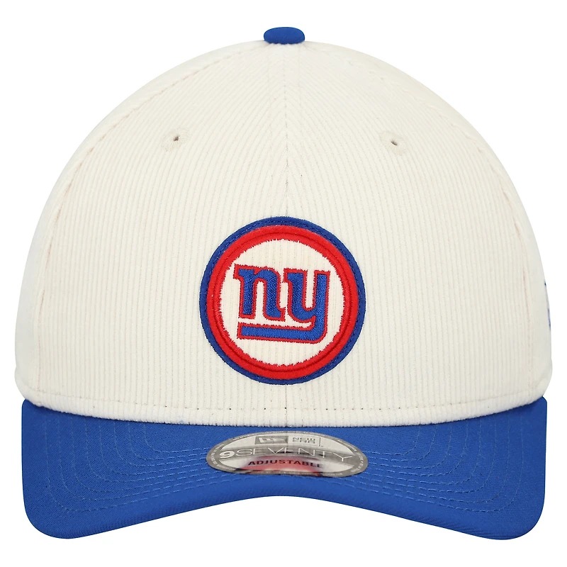 Men's New Era  Stone New York Giants  Loyal Corduroy 9SEVENTY Adjustable Hat