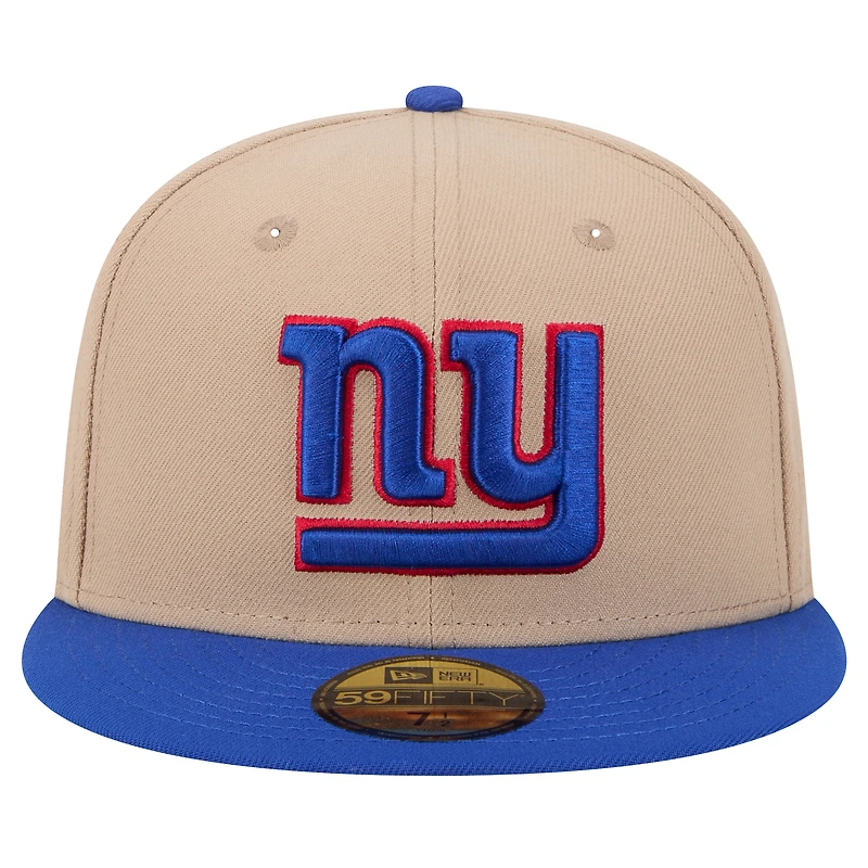 Men's New Era Tan York Giants  Logo Main 59FIFTY Fitted Hat
