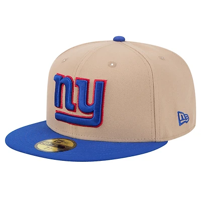 Men's New Era Tan York Giants  Logo Main 59FIFTY Fitted Hat