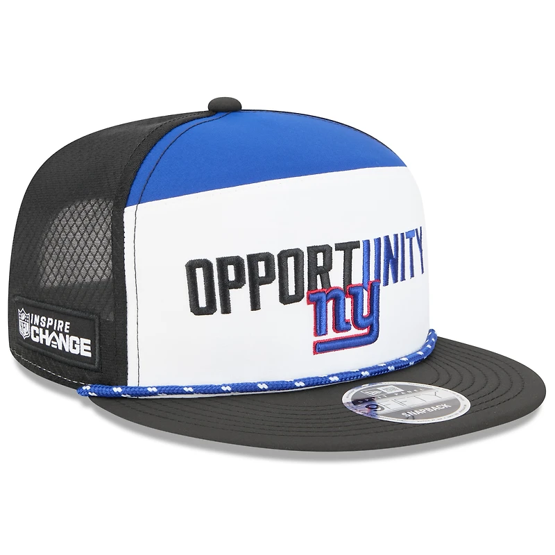 Men's New Era White/Black New York Giants 2025 Inspire Change Split Panel 9FIFTY Snapback Hat