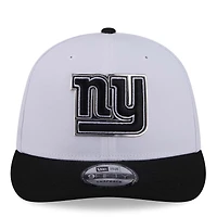 Casquette snapback New Era blanche et noire pour homme, New York Giants, draft NFL 2026, pré-courbée 9FIFTY