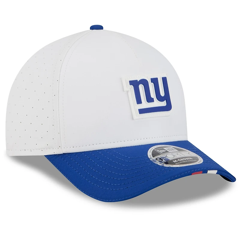 Men's New Era  White/Royal New York Giants 2025 NFL Training Camp A-Frame 9FORTY Adjustable Hat
