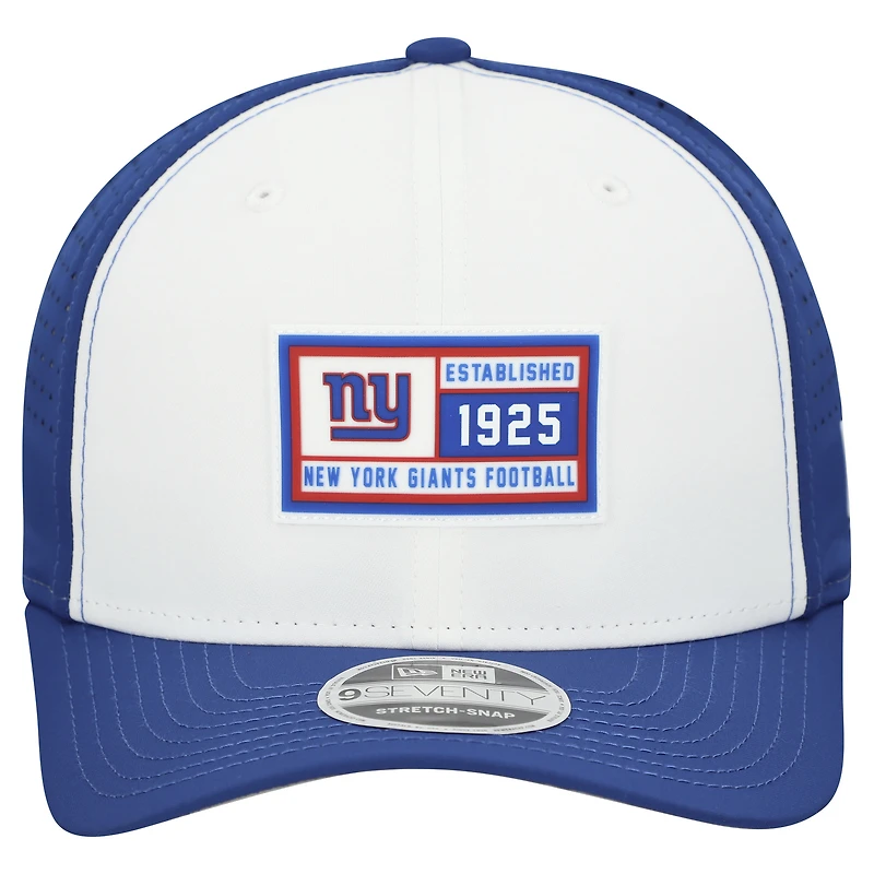 Men's New Era White/Royal New York Giants Established Patch 9SEVENTY Adjustable Hat