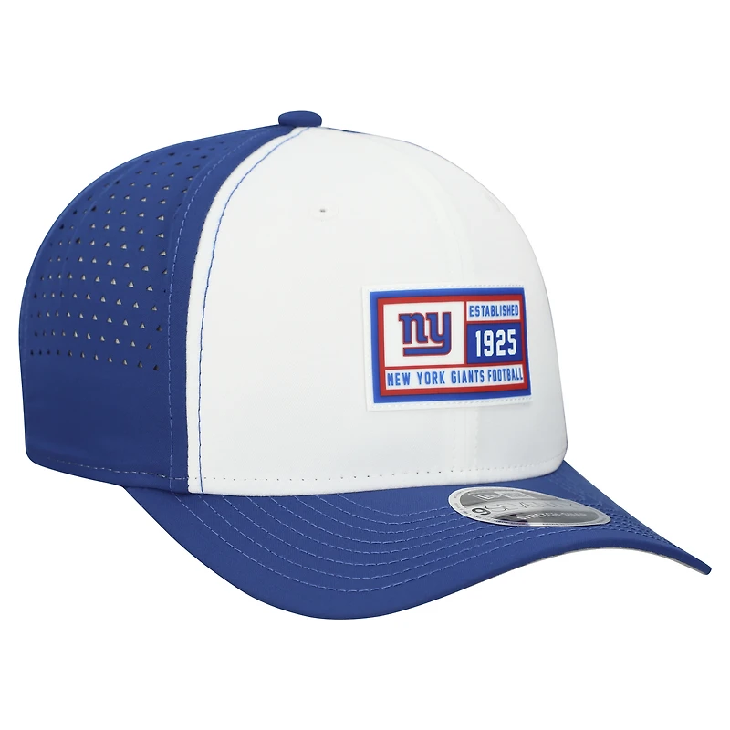 Casquette ajustable New Era 9SEVENTY pour homme, blanc/bleu roi, New York Giants Established Patch