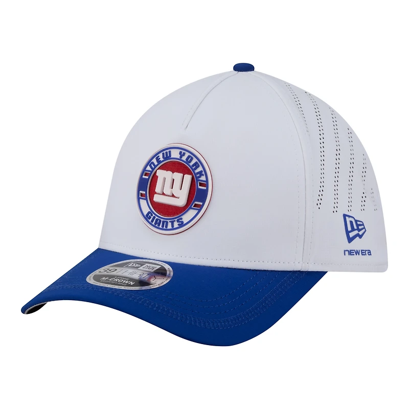 Men's New Era White/Royal York Giants Patch 39THIRTY A-Frame M-Crown Perforated Flex Hat