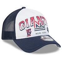 Casquette ajustable New Era New York Giants Retro Wordmark A-Frame 9FORTY pour homme, blanche/bleue
