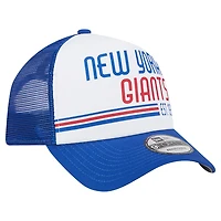 Casquette réglable 9FORTY Stacked A-Frame Trucker 9FORTY New Era pour hommes, blanc/royal, New York Giants