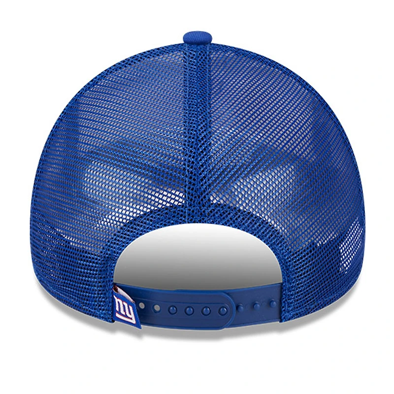 Men's New Era White/Royal New York Giants Stacked A-Frame Trucker 9FORTY Adjustable Hat