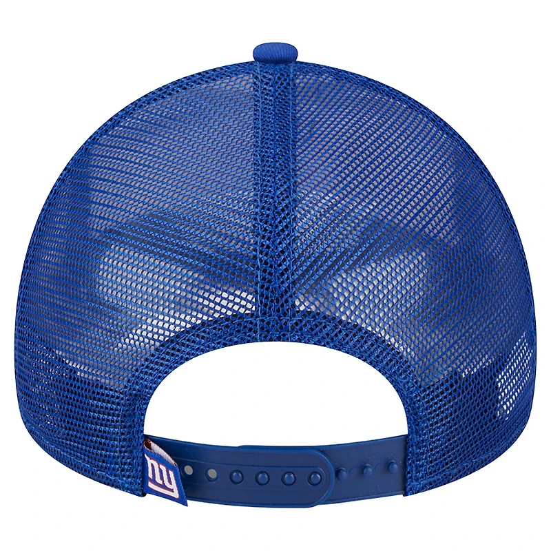 Casquette réglable 9FORTY Stacked A-Frame Trucker 9FORTY New Era pour hommes, blanc/royal, New York Giants