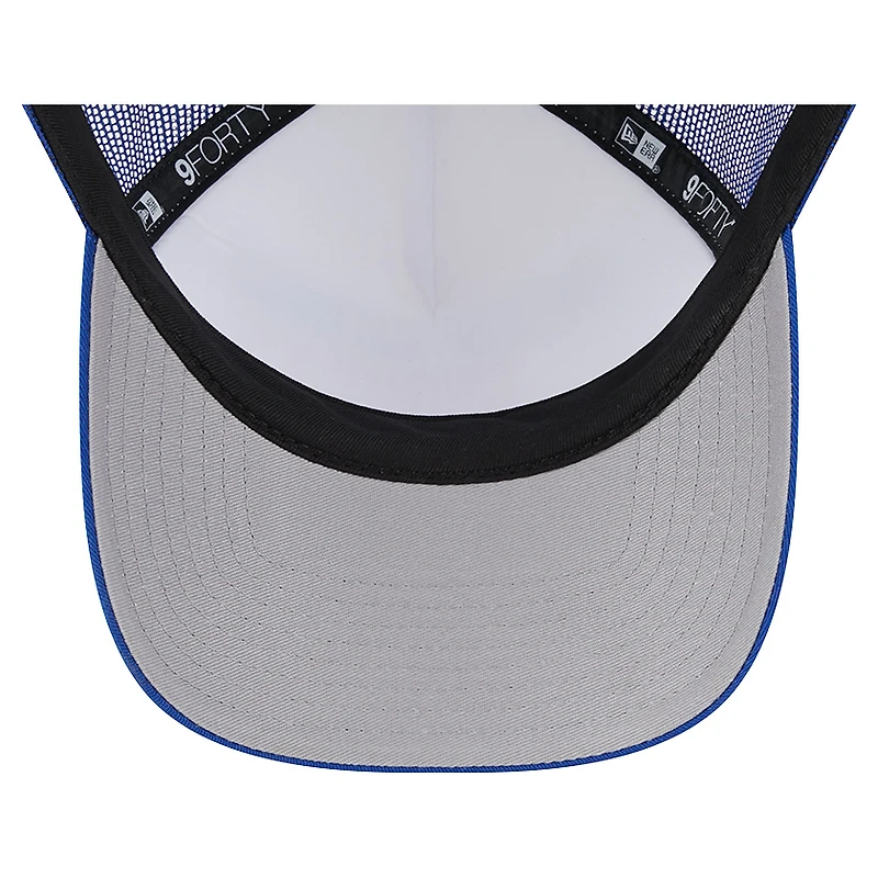 Casquette réglable 9FORTY Stacked A-Frame Trucker 9FORTY New Era pour hommes, blanc/royal, New York Giants