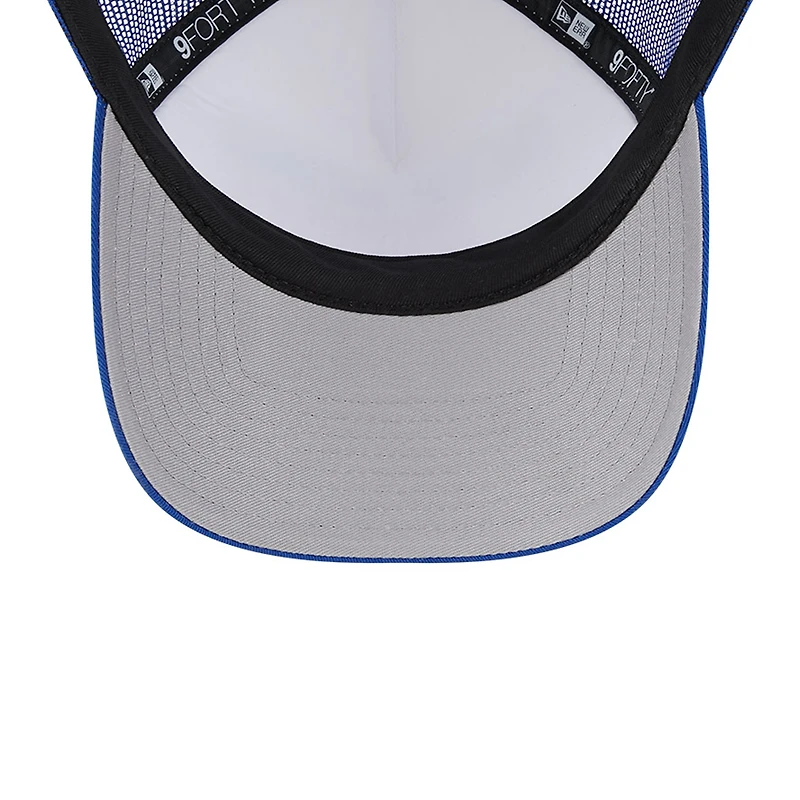 Men's New Era White/Royal New York Giants Stacked A-Frame Trucker 9FORTY Adjustable Hat