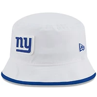 Bob New Era blanche extensible pour homme, camp d'entraînement NFL 2025 des New York Giants