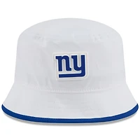 Bob New Era blanche extensible pour homme, camp d'entraînement NFL 2025 des New York Giants