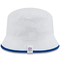 Bob New Era blanche extensible pour homme, camp d'entraînement NFL 2025 des New York Giants