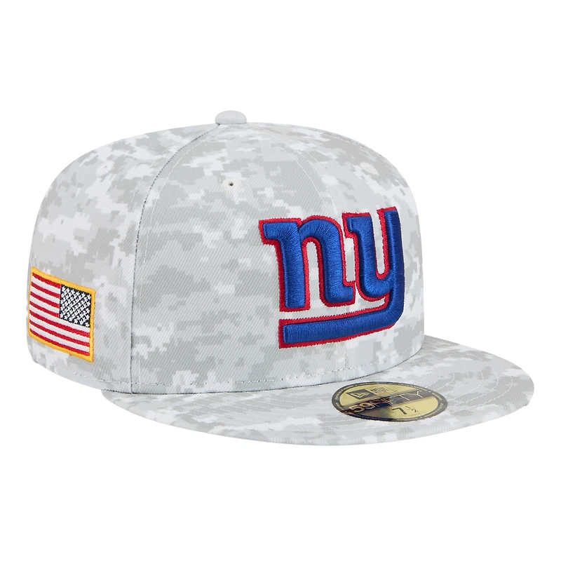 Men's New Era  White York Giants 2025 Salute to Service Fan Pack 59FIFTY Fitted Hat