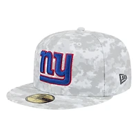 Men's New Era  White York Giants 2025 Salute to Service Fan Pack 59FIFTY Fitted Hat