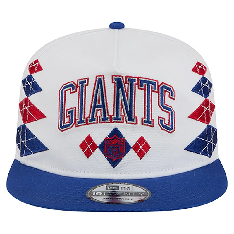 Men's New Era White New York Giants Argyle 19TWENTY Adjustable Hat