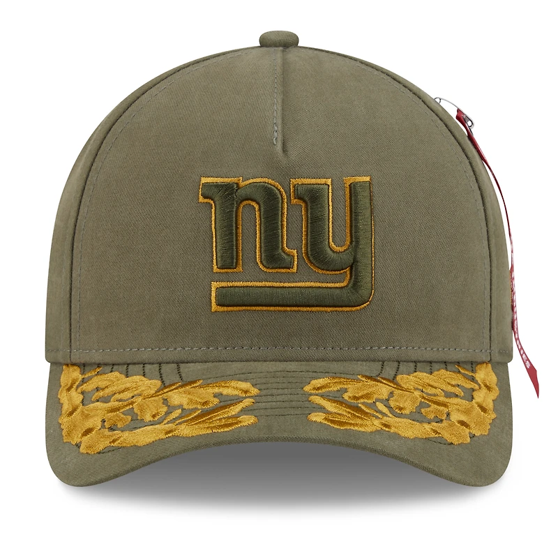 Men's New Era x Alpha Industries  Olive New York Giants A-Frame 9FORTY Adjustable Hat