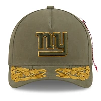 Men's New Era x Alpha Industries  Olive New York Giants A-Frame 9FORTY Adjustable Hat