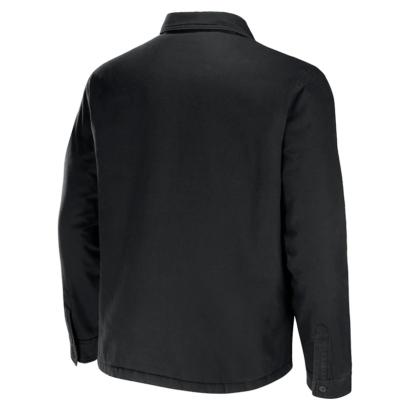 Collection NFL x Darius Rucker pour homme par Fanatics - Veste-chemise boutonnée en toile noire des Giants de New York