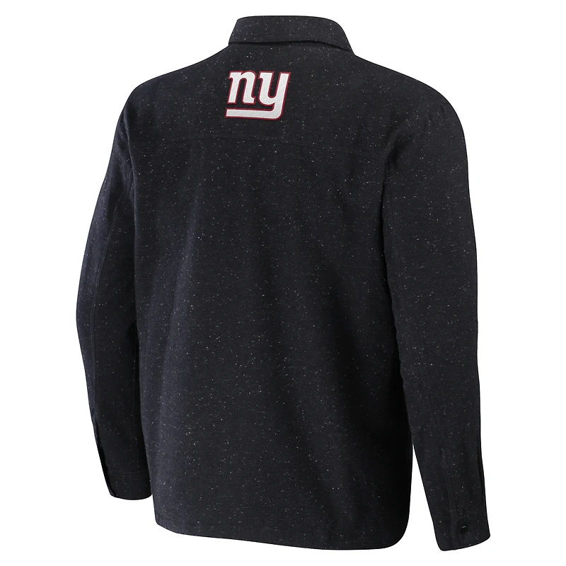Collection NFL x Darius Rucker pour homme par Fanatics Charcoal New York Giants Shacket Full-Snap Jacket
