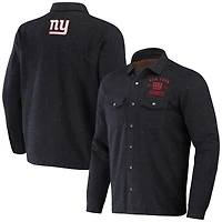 Collection NFL x Darius Rucker pour homme par Fanatics Charcoal New York Giants Shacket Full-Snap Jacket