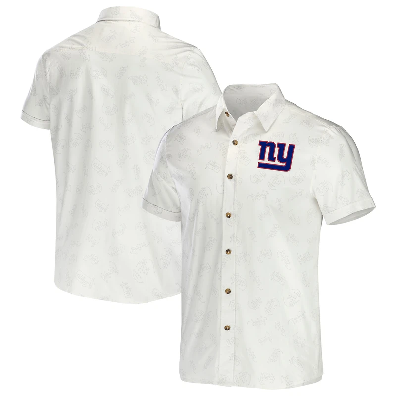 Collection NFL x Darius Rucker pour hommes par Fanatics T-shirt boutonné tissé blanc des Giants de New York