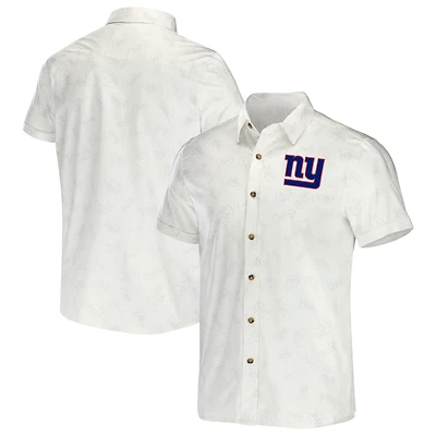 Collection NFL x Darius Rucker pour hommes par Fanatics T-shirt boutonné tissé blanc des Giants de New York