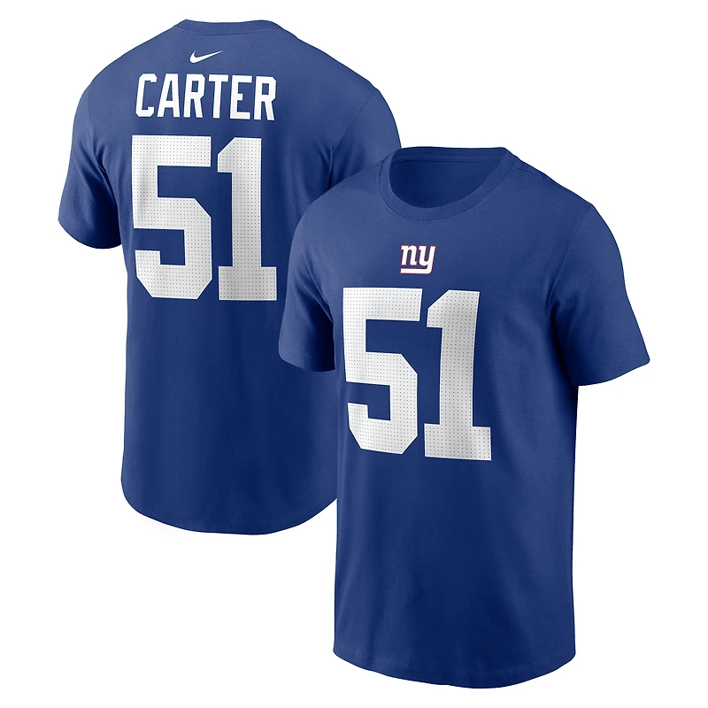 Men's Nike Abdul Carter Royal New York Giants Name & Number T-Shirt