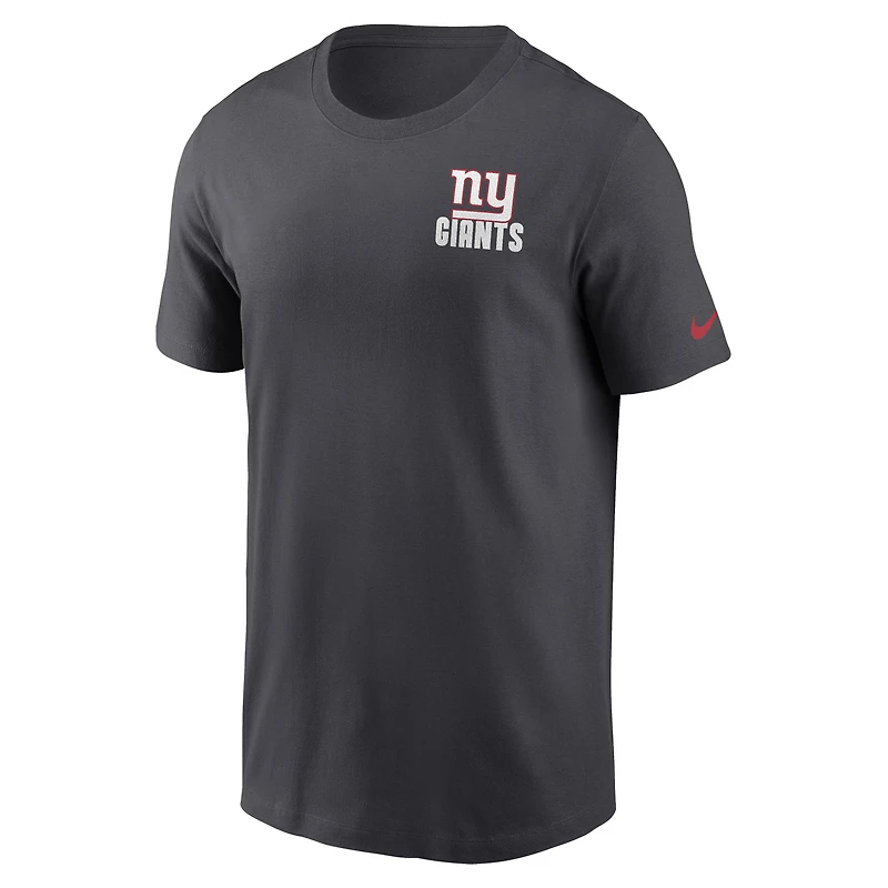 T-shirt essentiel Blitz des Giants de New York Nike anthracite pour homme