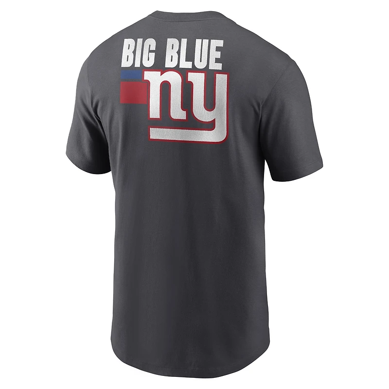 T-shirt essentiel Blitz des Giants de New York Nike anthracite pour homme