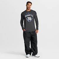 T-shirt Nike Anthracite New York Giants Primetime Legend Icon Performance à manches longues pour homme