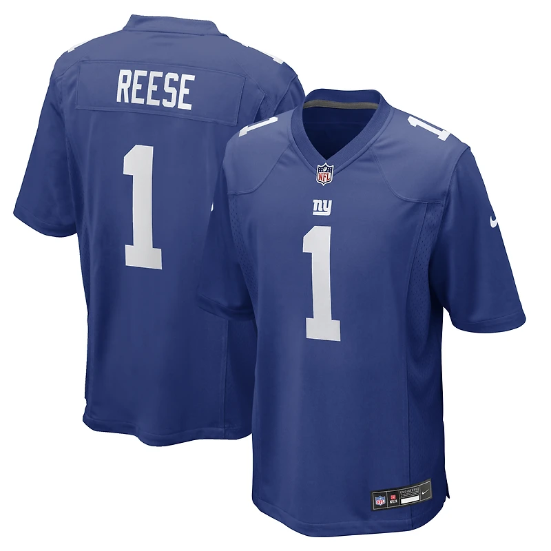 Maillot de match Nike Arvell Reese Royal New York Giants, choix n° 5 du premier tour la draft NFL 2026