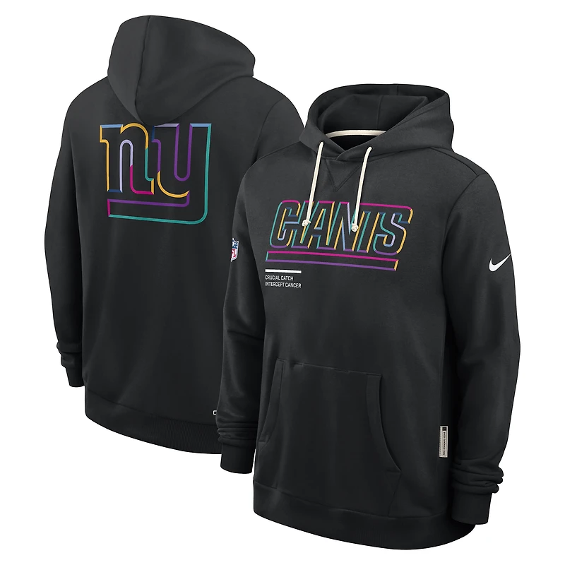 Sweat à capuche Nike noir New York Giants NFL Crucial Catch 2025 pour homme, édition Standard Issue Dri-FIT