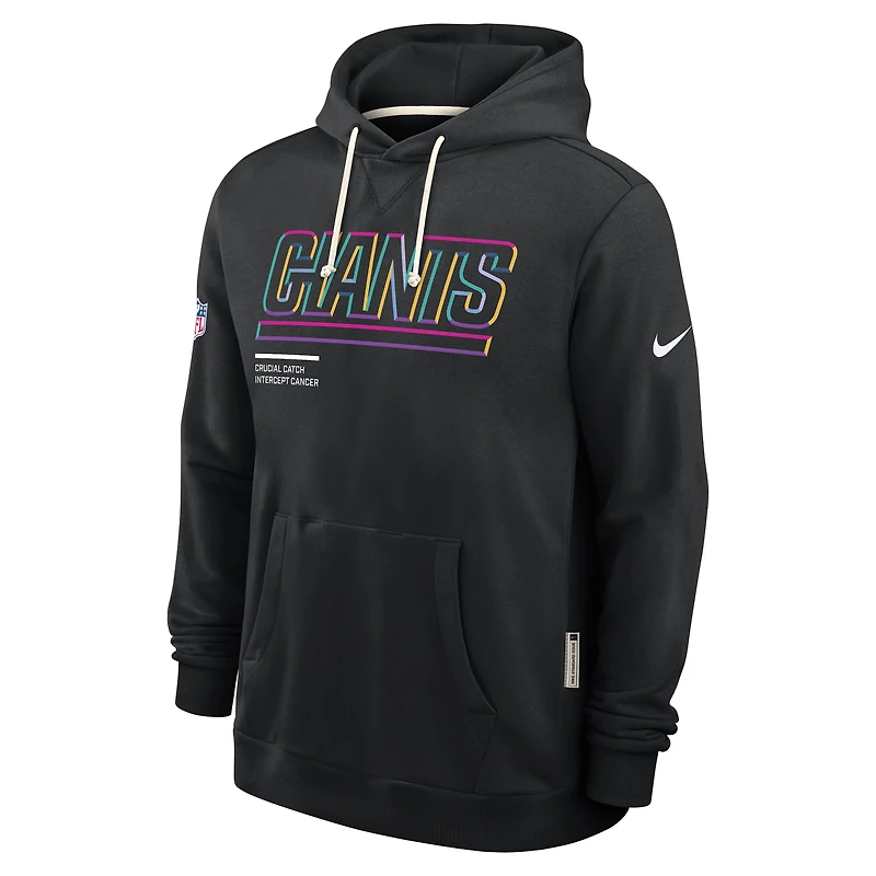 Sweat à capuche Nike noir New York Giants NFL Crucial Catch 2025 pour homme, édition Standard Issue Dri-FIT