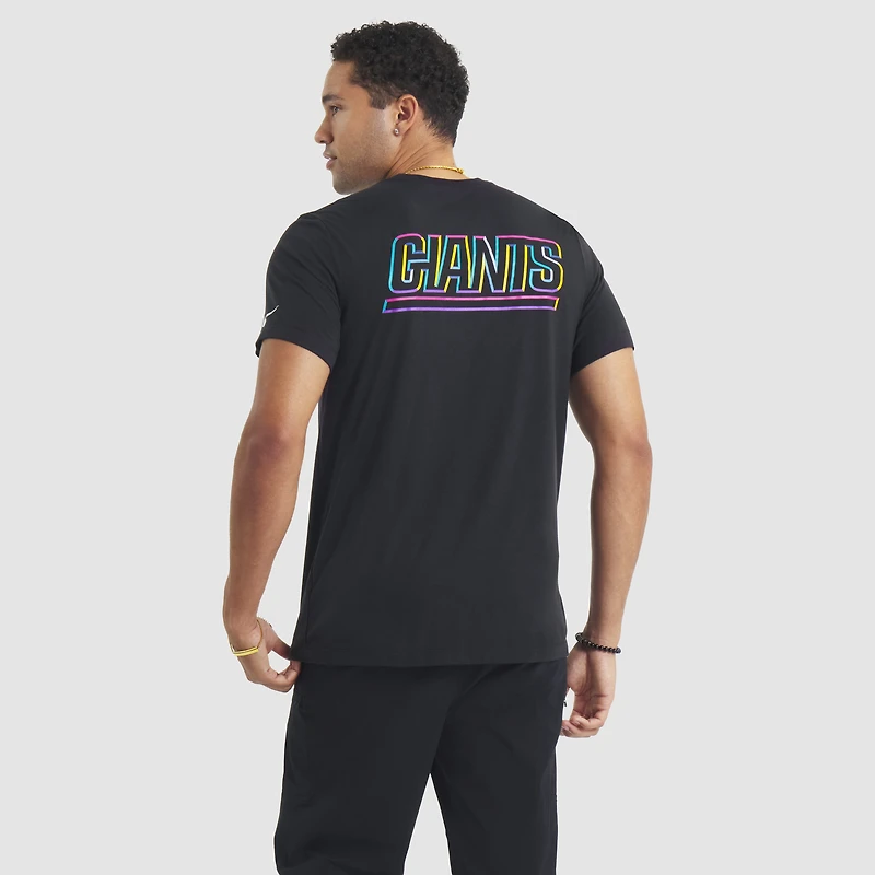 T-shirt Nike noir New York Giants 2025 Crucial Catch Tri-Blend Dri-FIT pour homme