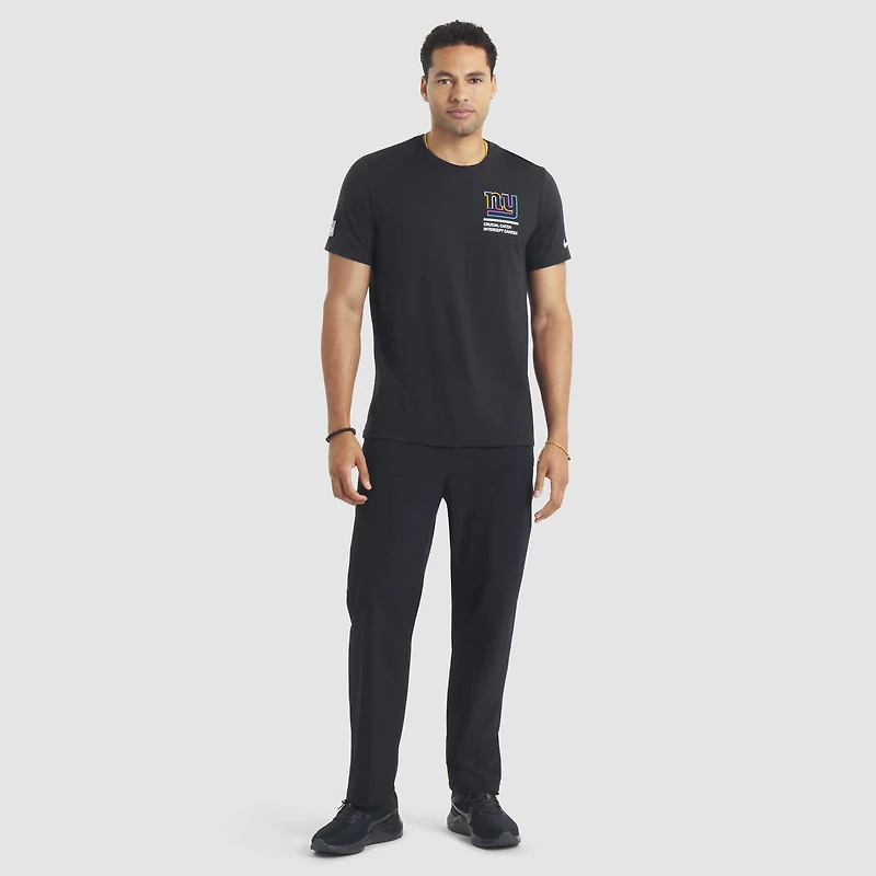 T-shirt Nike noir New York Giants 2025 Crucial Catch Tri-Blend Dri-FIT pour homme