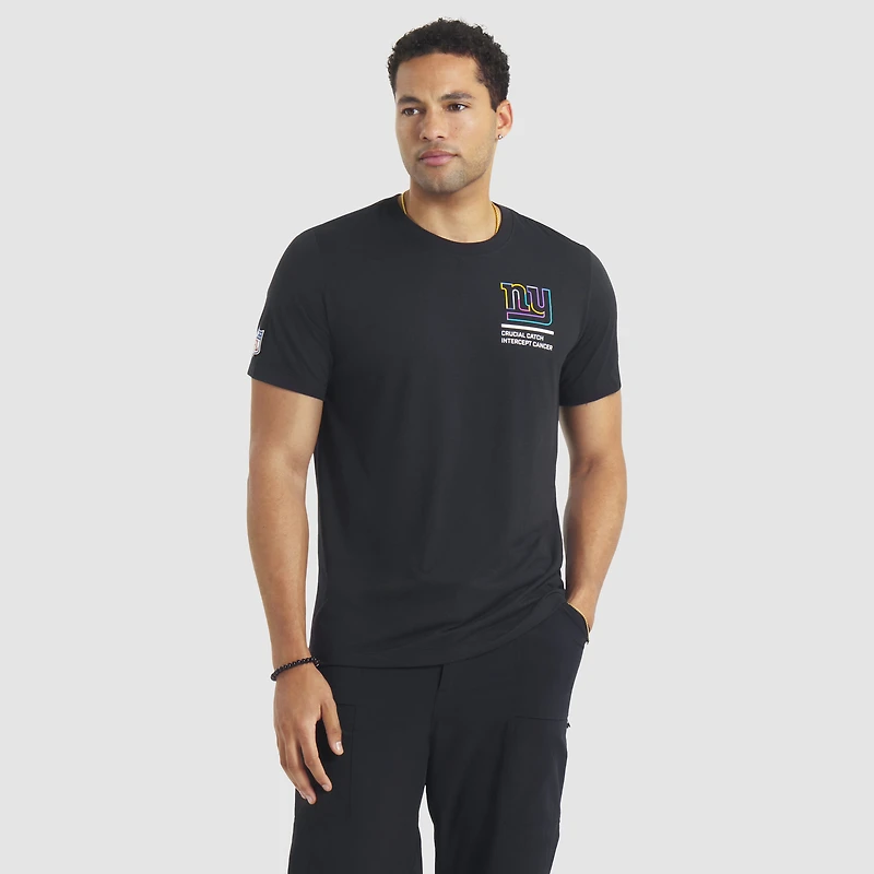 T-shirt Nike noir New York Giants 2025 Crucial Catch Tri-Blend Dri-FIT pour homme