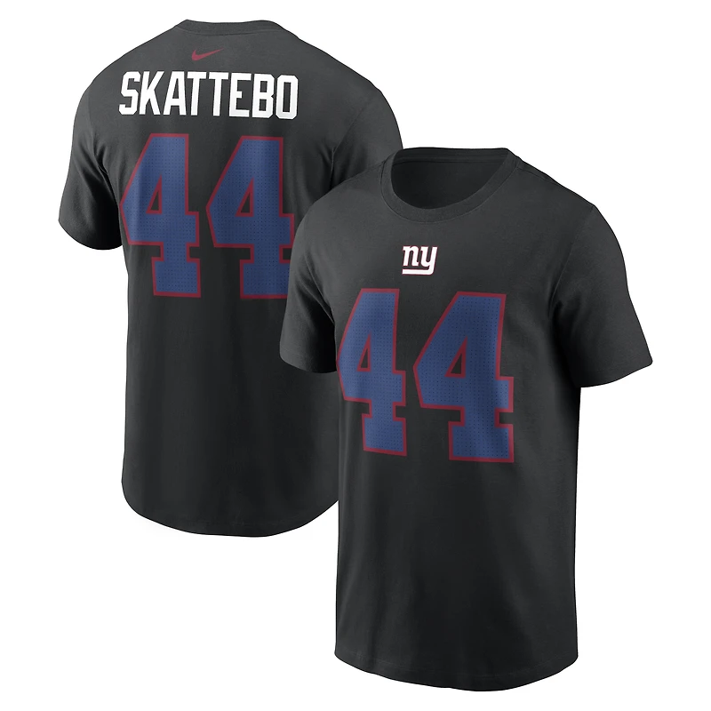 Men's Nike Cam Skattebo Black New York Giants Carbon Name & Number T-Shirt