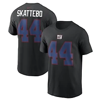 Men's Nike Cam Skattebo Black New York Giants Carbon Name & Number T-Shirt