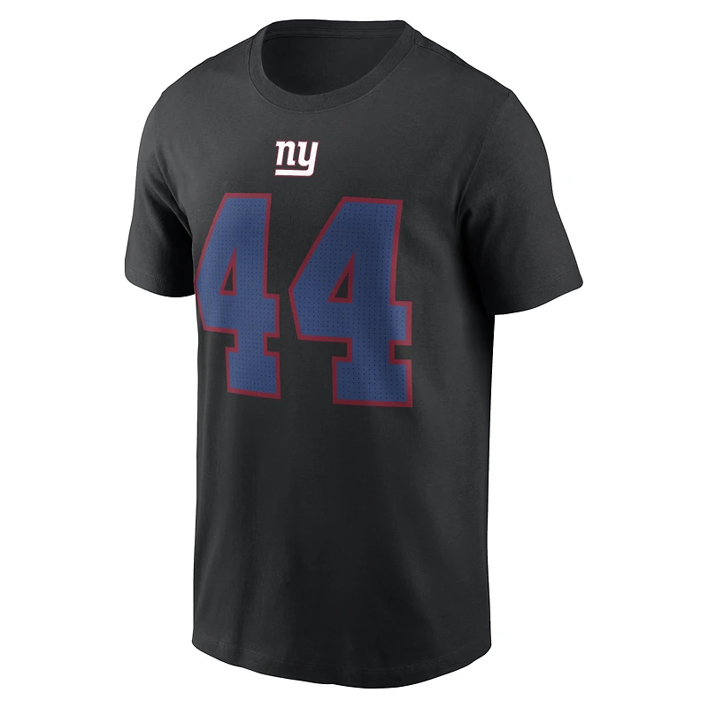 Men's Nike Cam Skattebo Black New York Giants Carbon Name & Number T-Shirt