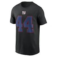 Men's Nike Cam Skattebo Black New York Giants Carbon Name & Number T-Shirt