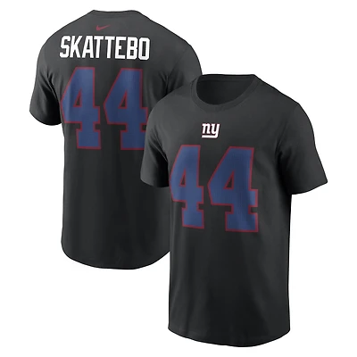 Men's Nike Cam Skattebo Black New York Giants Name & Number T-Shirt