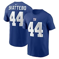 T-shirt Nike Cam Skattebo Royal pour homme avec nom et numéro des New York Giants