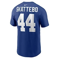 T-shirt Nike Cam Skattebo Royal pour homme avec nom et numéro des New York Giants
