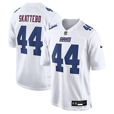 Men's Nike Cam Skattebo Tundra White New York Giants Fashion Game Jersey