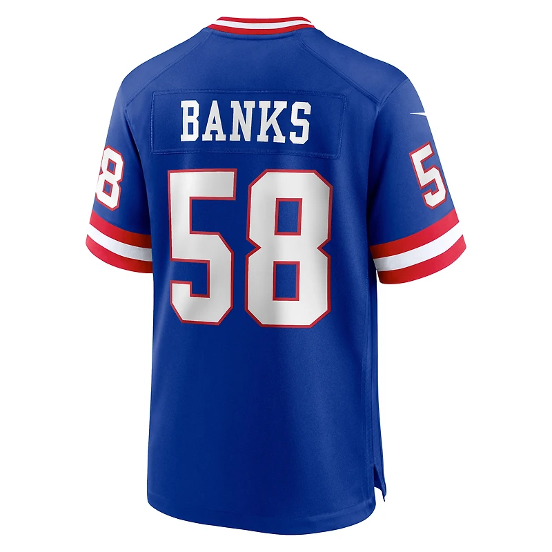 Maillot Nike Carl Banks Royal pour homme, joueur retraité des New York Giants, match alternatif