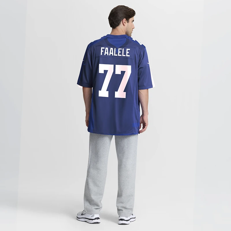 Men's Nike Daniel Faalele Royal New York Giants Team Game Jersey